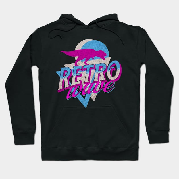 Retro Wave 80s Art Rad T-Rex Hoodie by ReaverCrest